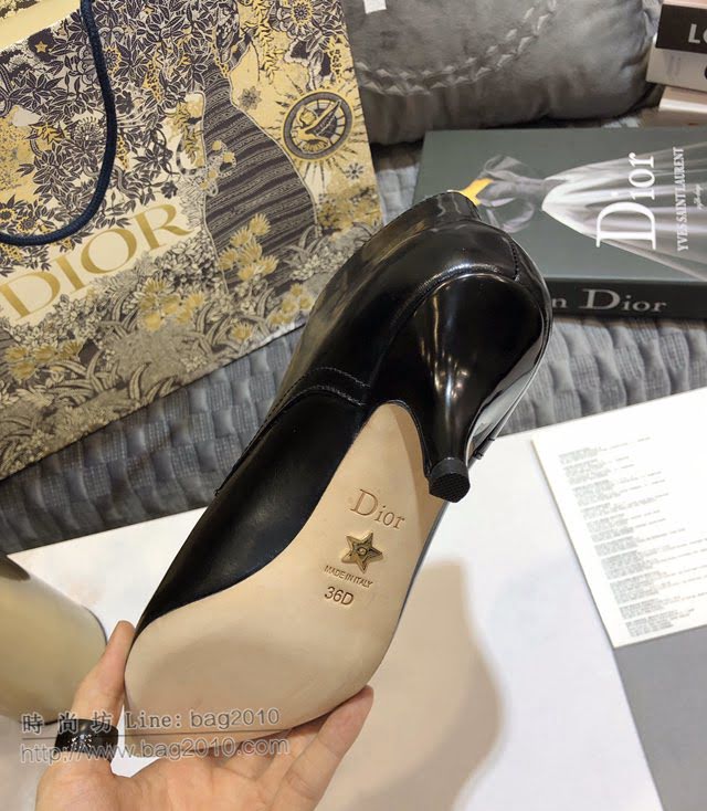 DIOR女鞋 迪奧J’ADIOR SWING高跟尖頭皮帶扣短靴 Dior真皮五金扣皮鞋  naq1328
